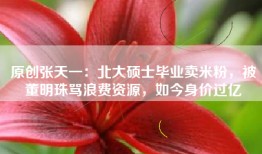 原创张天一：北大硕士毕业卖米粉，被董明珠骂浪费资源，如今身价过亿