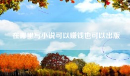 在哪里写小说可以赚钱也可以出版