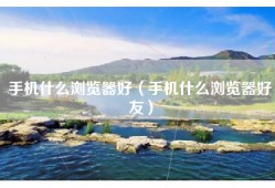 手机什么浏览器好（手机什么浏览器好友）