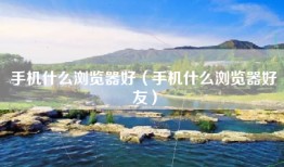 手机什么浏览器好（手机什么浏览器好友）