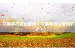 联通手机初始密码（联通手机原密码多少）