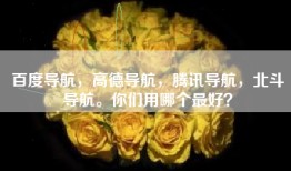 百度导航，高德导航，腾讯导航，北斗导航。你们用哪个最好？