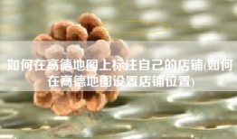如何在高德地图上标注自己的店铺(如何在高德地图设置店铺位置)
