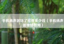 手机扬声器坏了修要多少钱（手机扬声器维修费用）