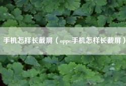 手机怎样长截屏（oppo手机怎样长截屏）