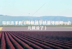 导航连手机（导航连手机蓝牙音频一会儿就没了）