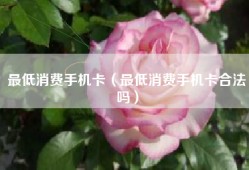 最低消费手机卡（最低消费手机卡合法吗）
