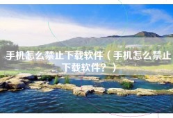 手机怎么禁止下载软件（手机怎么禁止下载软件？）