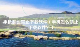 手机怎么禁止下载软件（手机怎么禁止下载软件？）