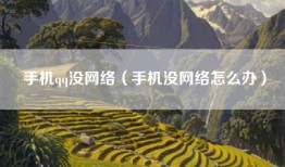 手机qq没网络(手机没网络怎么办)