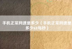 手机正常网速是多少（手机正常网速是多少KB每秒）