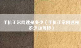 手机正常网速是多少（手机正常网速是多少KB每秒）