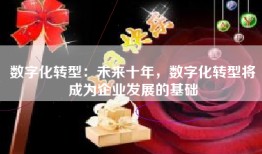 数字化转型：未来十年，数字化转型将成为企业发展的基础
