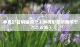 手机屏幕刷新频率(手机屏幕刷新频率怎么设置)