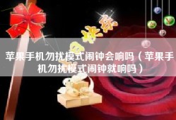 苹果手机勿扰模式闹钟会响吗（苹果手机勿扰模式闹钟就响吗）