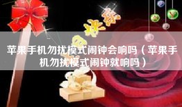 苹果手机勿扰模式闹钟会响吗（苹果手机勿扰模式闹钟就响吗）