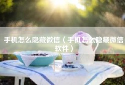 手机怎么隐藏微信（手机怎么隐藏微信软件）