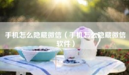 手机怎么隐藏微信（手机怎么隐藏微信软件）