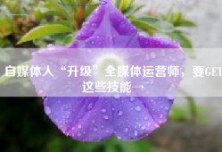 自媒体人“升级”全媒体运营师，要GET这些技能→