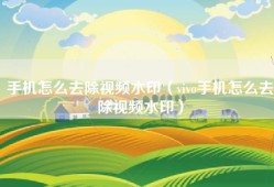 手机怎么去除视频水印（vivo手机怎么去除视频水印）