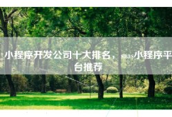 小程序开发公司十大排名，saas小程序平台推荐