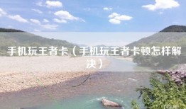 手机玩王者卡（手机玩王者卡顿怎样解决）