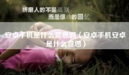 安卓手机是什么意思啊（安卓手机安卓是什么意思）