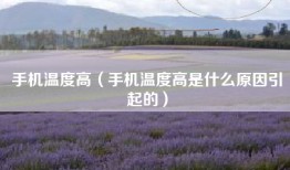 手机温度高（手机温度高是什么原因引起的）