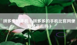 拼多多的手机（拼多多的手机比官网便宜是正品吗）