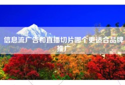 信息流广告和直播切片哪个更适合品牌推广