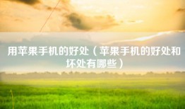 用苹果手机的好处（苹果手机的好处和坏处有哪些）
