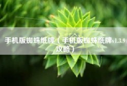 手机版蜘蛛纸牌（手机版蜘蛛纸牌v1.3.9攻略）