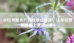 小红书聚光广告投放经验谈，让你在营销道路上更进一步！