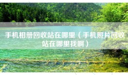 手机相册回收站在哪里（手机照片回收站在哪里找啊）