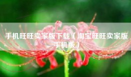 手机旺旺卖家版下载（淘宝旺旺卖家版手机版）