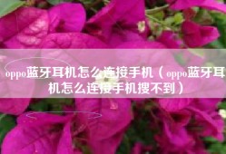 oppo蓝牙耳机怎么连接手机（oppo蓝牙耳机怎么连接手机搜不到）