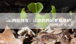wiki网站开发：让你的网站更易维护