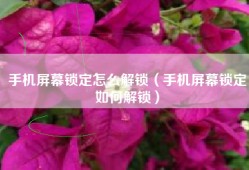 手机屏幕锁定怎么解锁（手机屏幕锁定如何解锁）