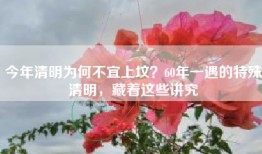今年清明为何不宜上坟？60年一遇的特殊清明，藏着这些讲究