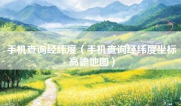 手机查询经纬度（手机查询经纬度坐标高德地图）