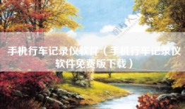 手机行车记录仪软件（手机行车记录仪软件免费版下载）