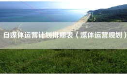 自媒体运营计划排期表（媒体运营规划）