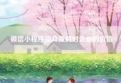 微信小程序简介及其对企业的价值