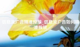信息流广告精准投放_信息流广告如何精准投放