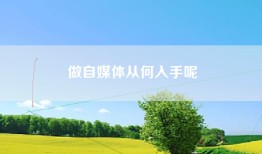 做自媒体从何入手呢