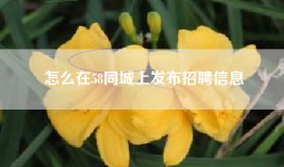 怎么在58同城上发布招聘信息