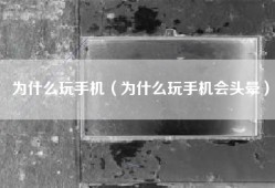 为什么玩手机（为什么玩手机会头晕）