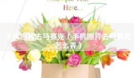 手机图片去马赛克（手机图片去马赛克怎么弄）