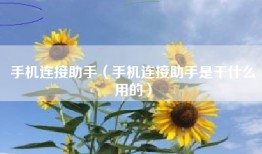 手机连接助手（手机连接助手是干什么用的）