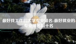 最好找工作的大学专业排名-最好就业的专业排名前十名